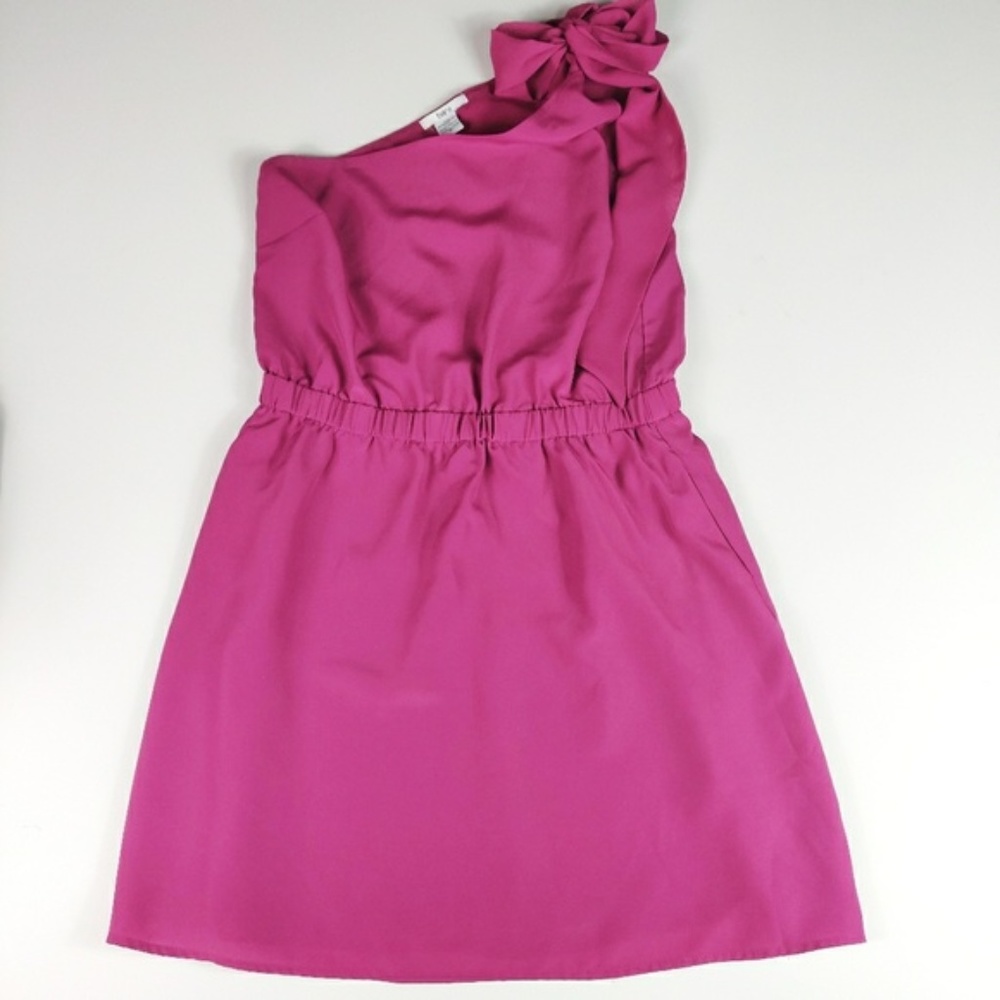 Bar III One Shoulder Tie Dress With Pockets Medium